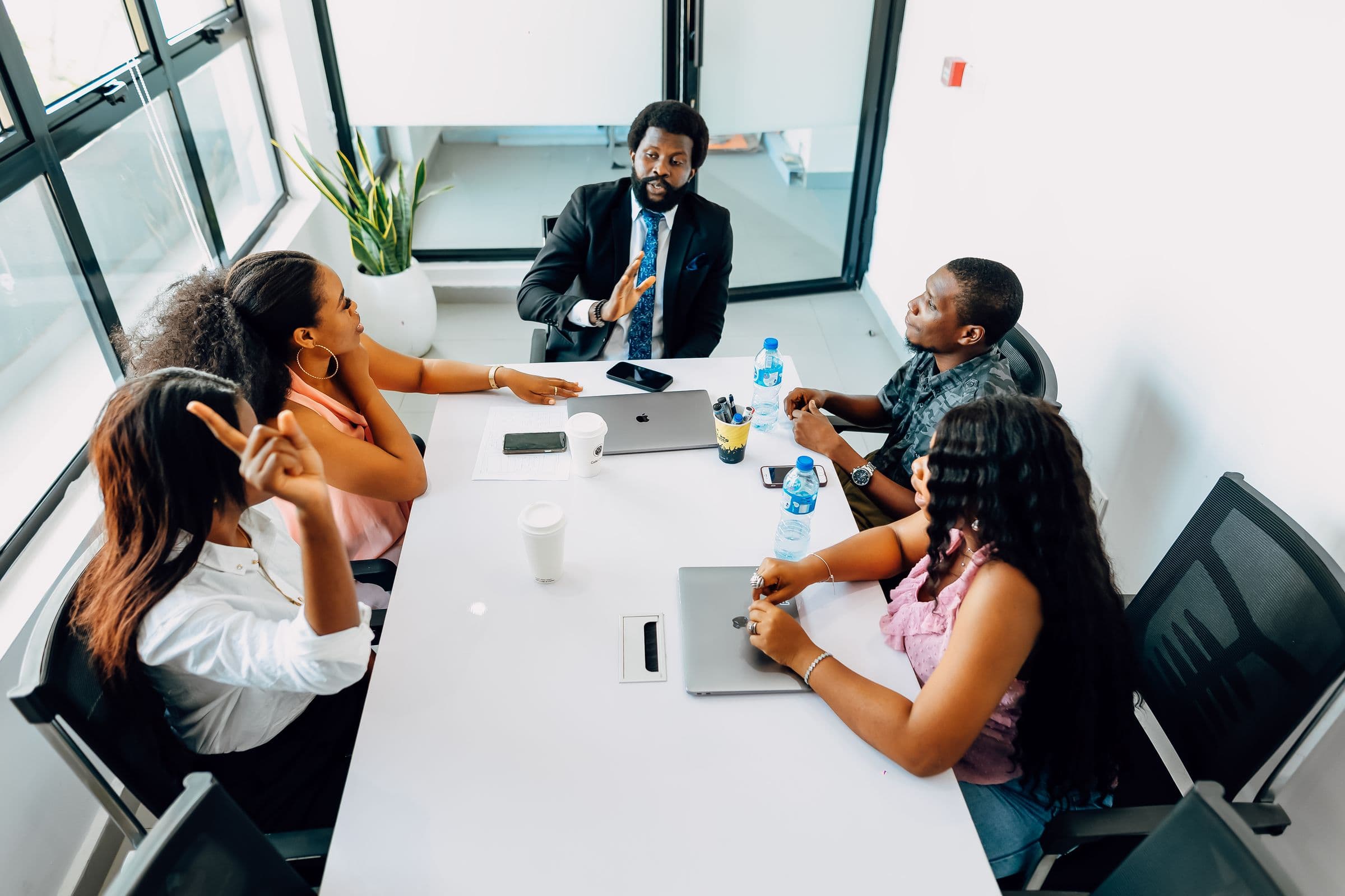 African business professionals collaborating in a strategy meeting